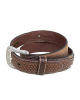 Ariat - Läderbälte - Gary - Western bälte med flätad look - Brunt