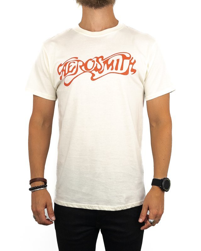 Band Tee - Aerosmith T-Shirt - Classic Logo - Natural - jhstore.se