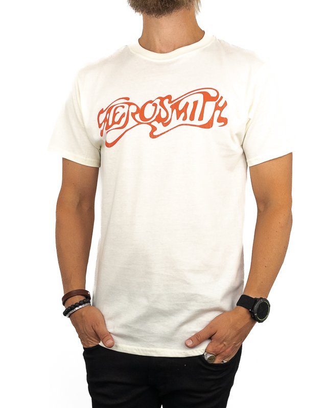 Band Tee - Aerosmith T-Shirt - Classic Logo - Natural - jhstore.se