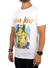 Band Tee - Bon Jovi T-Shirt - Slippery When Wet Original Cover - Vit - jhstore.se