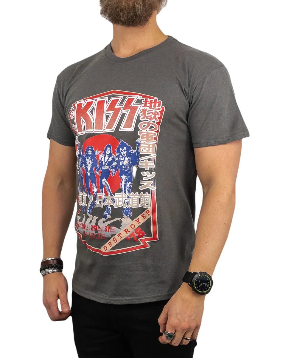 Band Tee - Kiss - Destroyer Tour '78 - Grå - jhstore.se