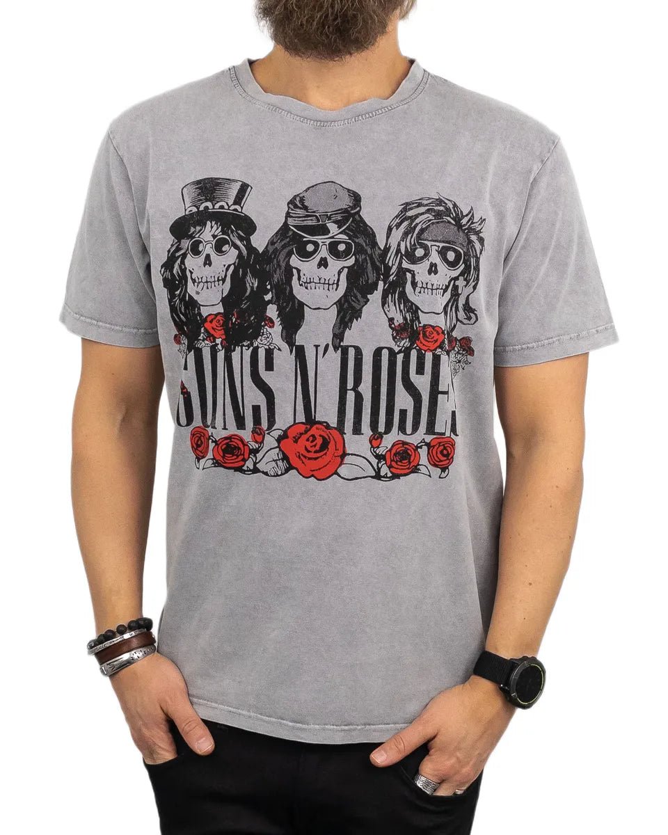 Band Tee - T-Shirt - Guns N' Roses - Hell Group Skulls - Grå - jhstore.se