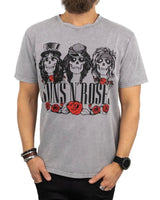 Band Tee - T-Shirt - Guns N' Roses - Hell Group Skulls - Grå