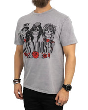Band Tee - T-Shirt - Guns N' Roses - Hell Group Skulls - Grå - jhstore.se
