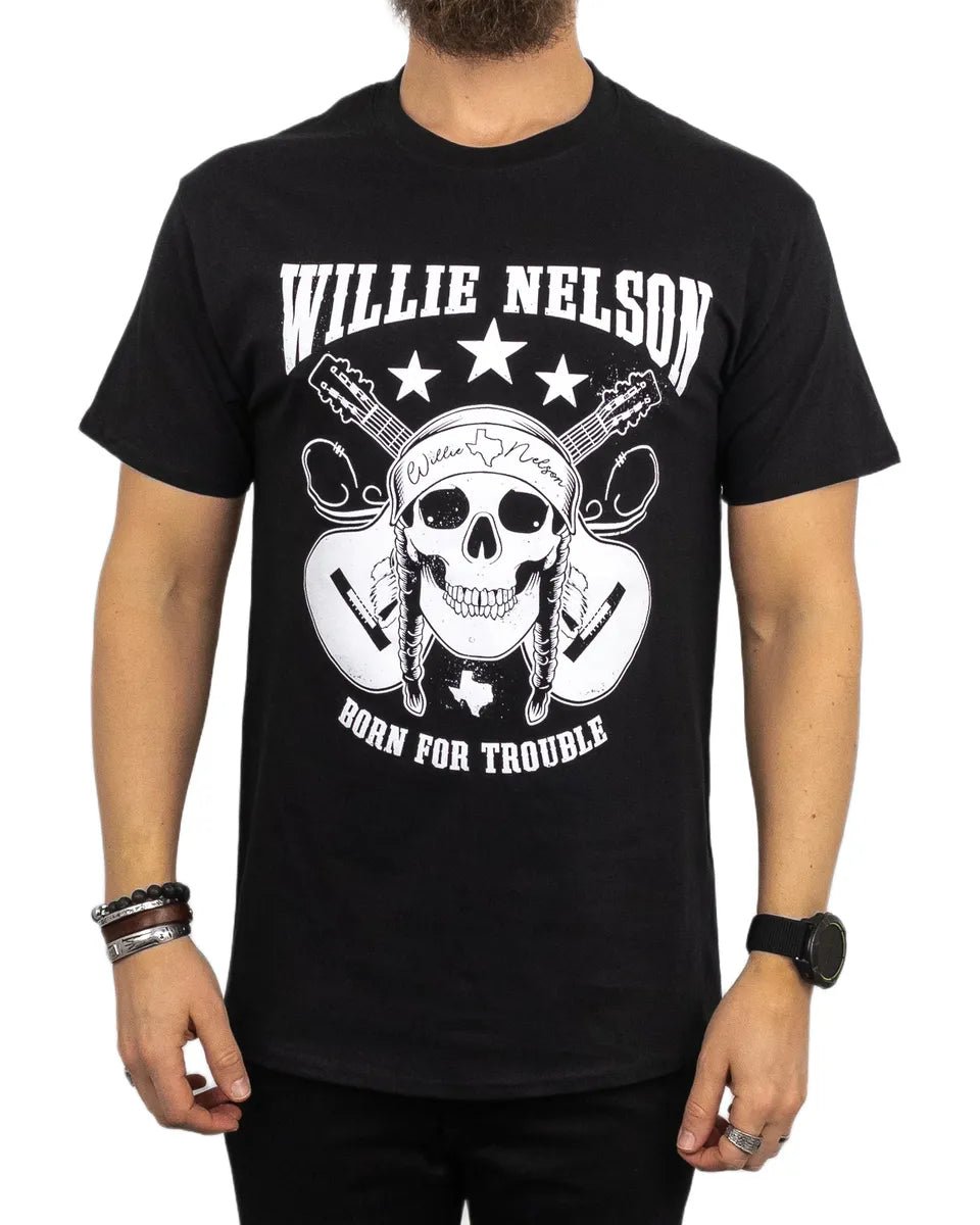 Band Tee - T-Shirt - Willie Nelson - Skull Guitar - Svart - jhstore.se