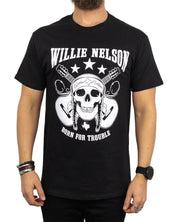 Band Tee - T-Shirt - Willie Nelson - Skull Guitar - Svart - jhstore.se