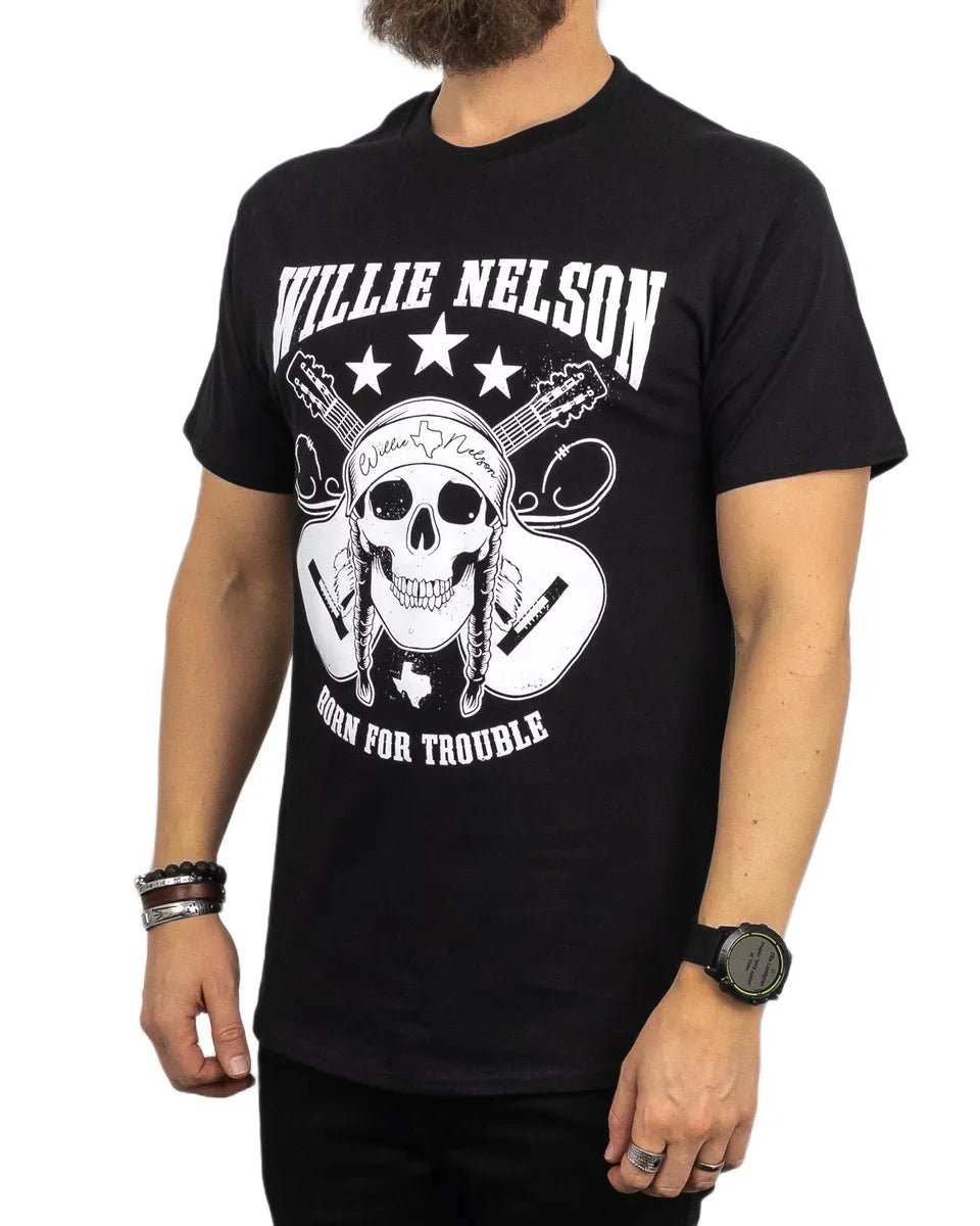 Band Tee - T-Shirt - Willie Nelson - Skull Guitar - Svart - jhstore.se