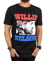Band Tee - T-Shirt - Willie Nelson - Stare Face - Svart