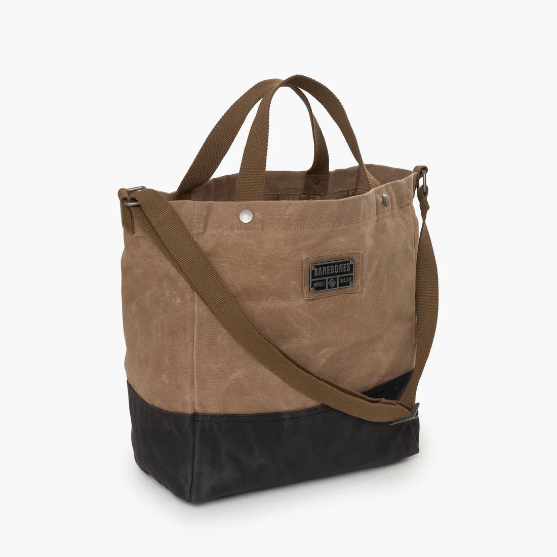 Barebones - Tote marknadsväska - Neelum - Vaxad Canvas - Khaki - jhstore.se
