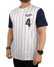 Brixton - Baseboll Jersey - T-Shirt - Randig - Grå - jhstore.se