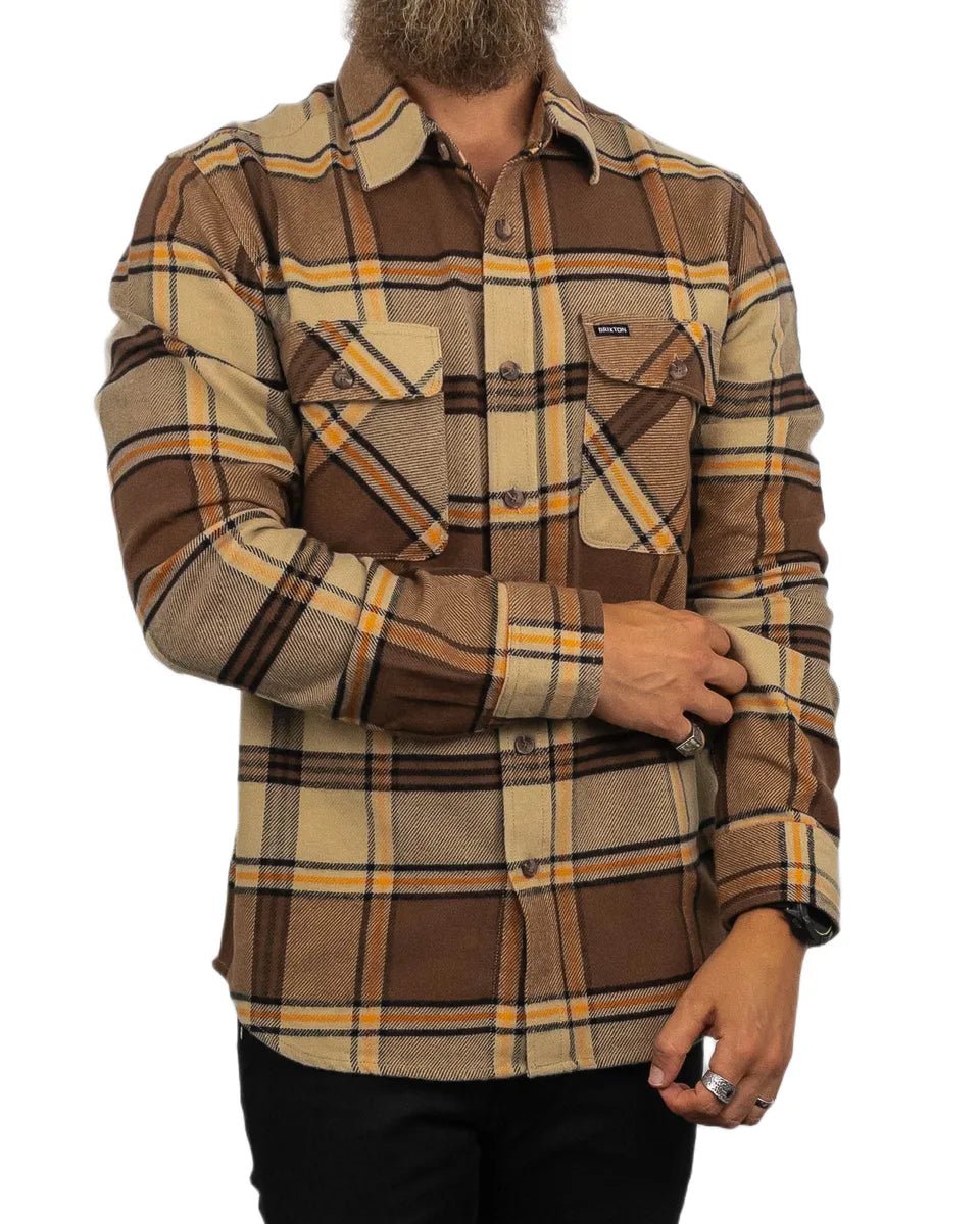 Brixton - Flanellskjorta - Bowery - Beige/Brun - jhstore.se