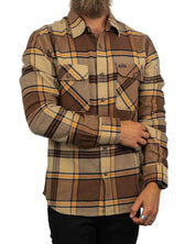 Brixton - Flanellskjorta - Bowery - Beige/Brun - jhstore.se