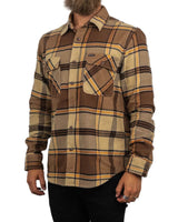 Brixton - Flannel Shirt - Bowery - Beige/Brown