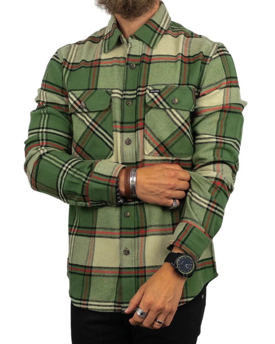 Brixton - Flanellskjorta - Bowery - Grön - jhstore.se