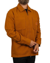 Brixton - Flanellskjorta med Dragkedja - Union Zip - Brun - jhstore.se