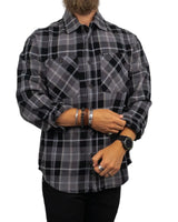 Brixton - Flanellskjorta - Vintage Wash - Svart/Beige