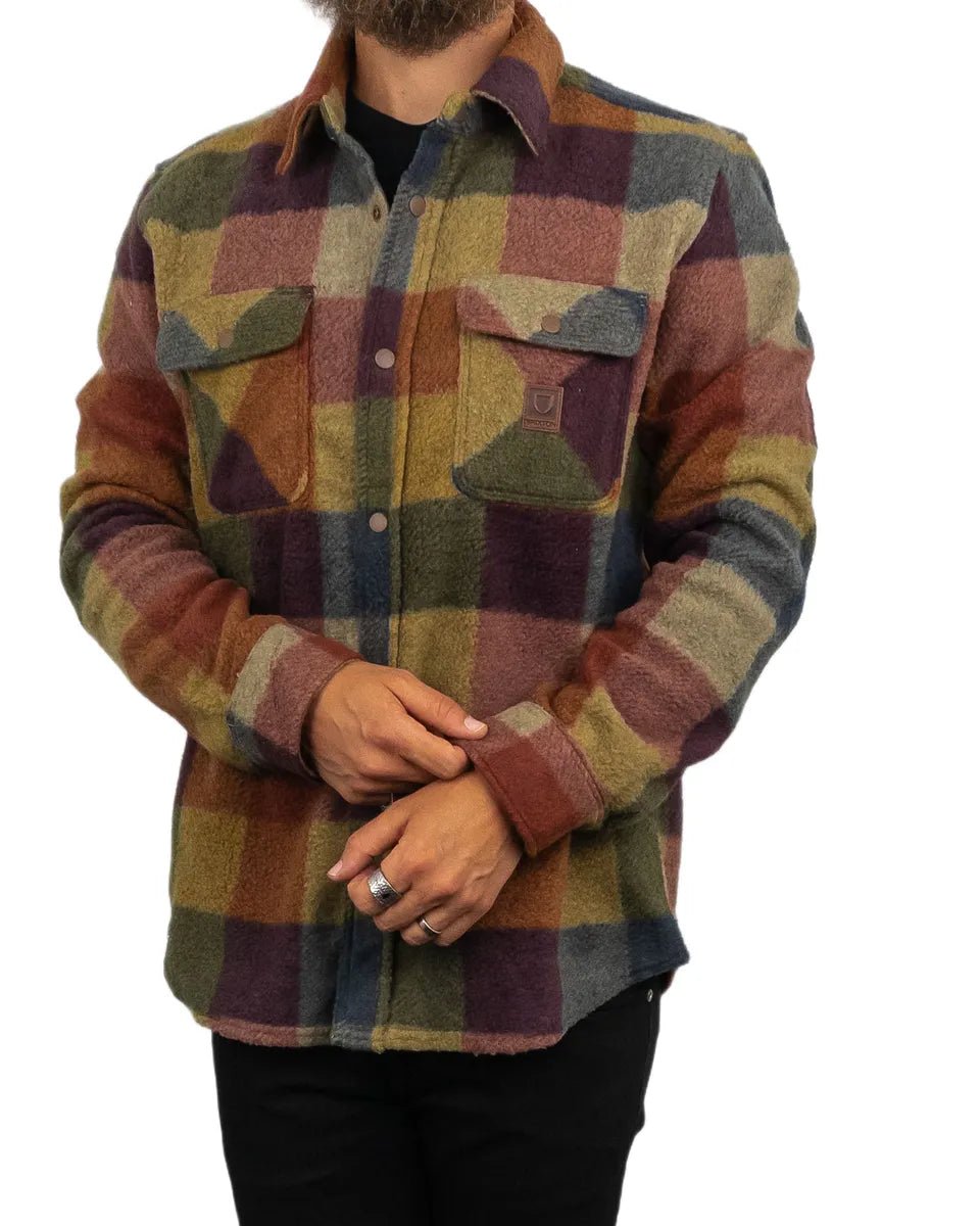 Brixton - Fleeceskjorta Rutig - Arctic Bowery - Koppar - jhstore.se