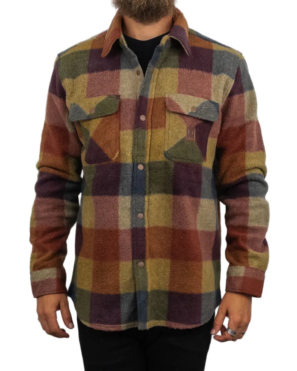 Brixton - Fleeceskjorta Rutig - Arctic Bowery - Koppar - jhstore.se