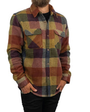 Brixton - Fleeceskjorta Rutig - Arctic Bowery - Koppar - jhstore.se