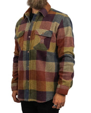 Brixton - Fleeceskjorta Rutig - Arctic Bowery - Koppar - jhstore.se