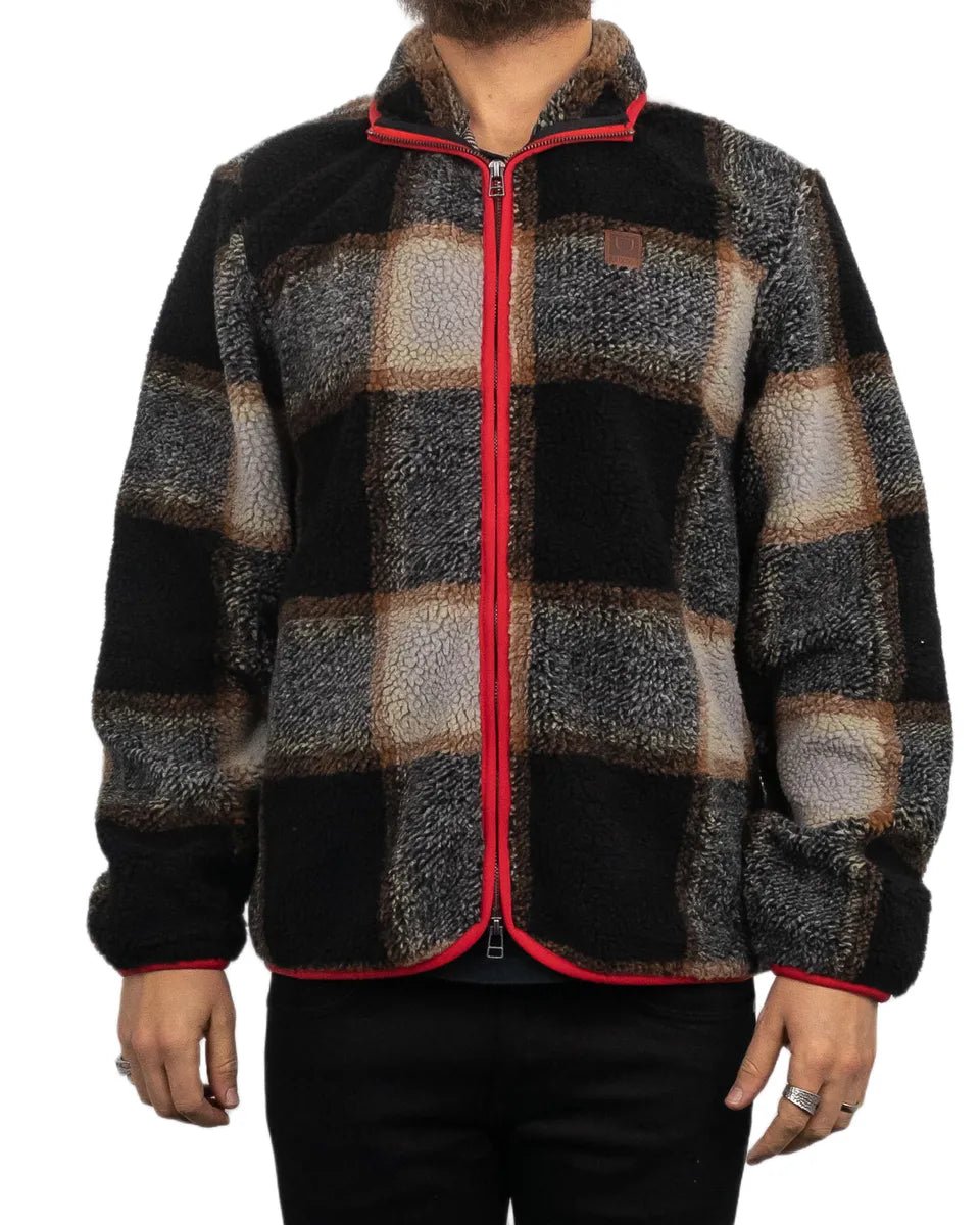 Brixton - Fleeceströja rutig - Buffalo Plaid Sherpa - Svart - jhstore.se