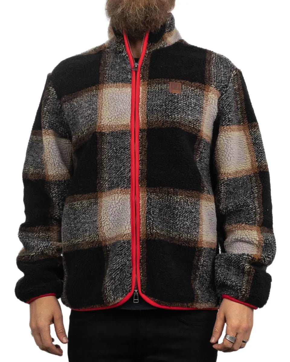 Brixton - Fleeceströja rutig - Buffalo Plaid Sherpa - Svart - jhstore.se