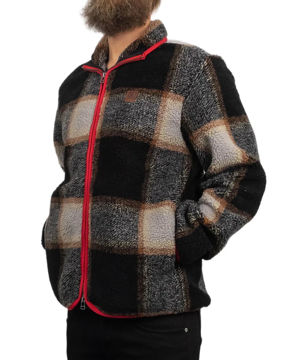 Brixton - Fleeceströja rutig - Buffalo Plaid Sherpa - Svart - jhstore.se