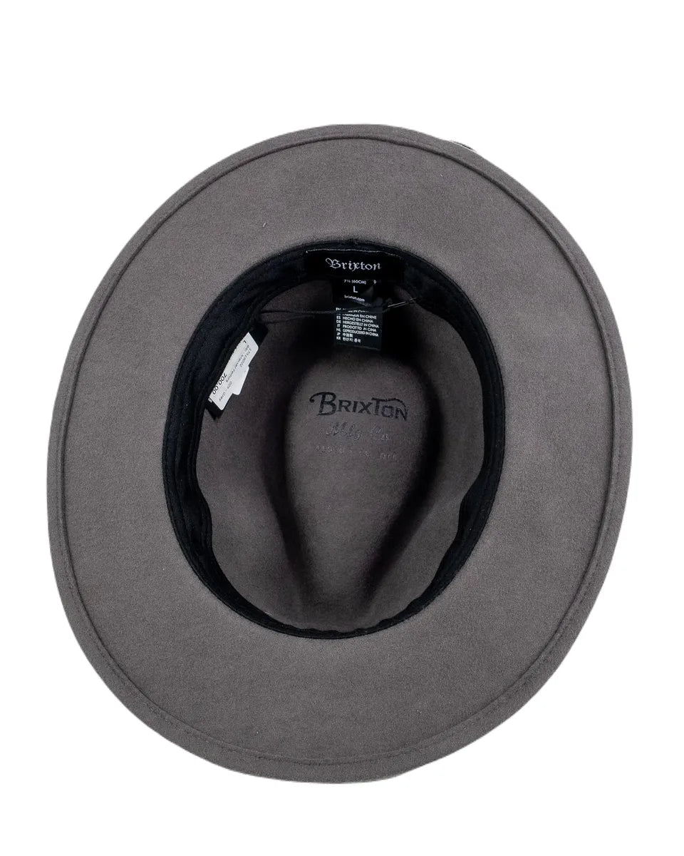 Brixton - Hatt - Messer Fedora - Grå - jhstore.se