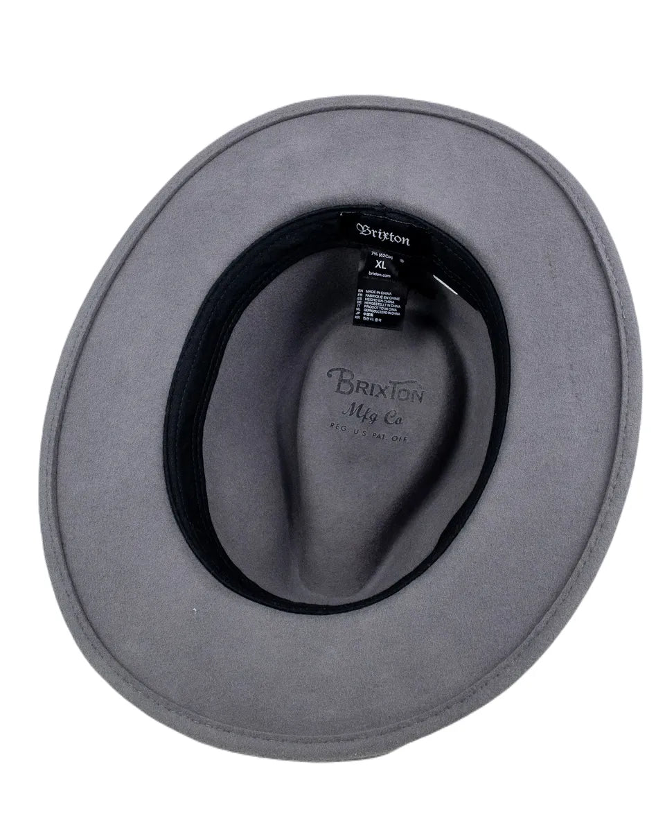 Brixton - Hatt - Messer Fedora - Ljusgrå - jhstore.se