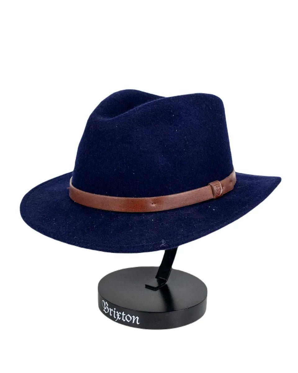 Brixton - Hatt - Messer Fedora - Navyblå - jhstore.se