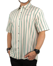 Brixton - Kortärmad Skjorta - Randig Cru Stripe - Vit - jhstore.se