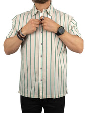 Brixton - Kortärmad Skjorta - Randig Cru Stripe - Vit - jhstore.se