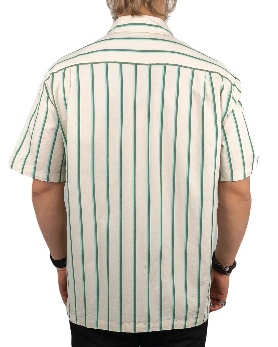 Brixton - Kortärmad Skjorta - Randig Cru Stripe - Vit - jhstore.se
