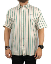 Brixton - Kortärmad Skjorta - Randig Cru Stripe - Vit - jhstore.se