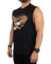 Brixton - Linne Muscle Tank - Keller Örn - Svart - jhstore.se