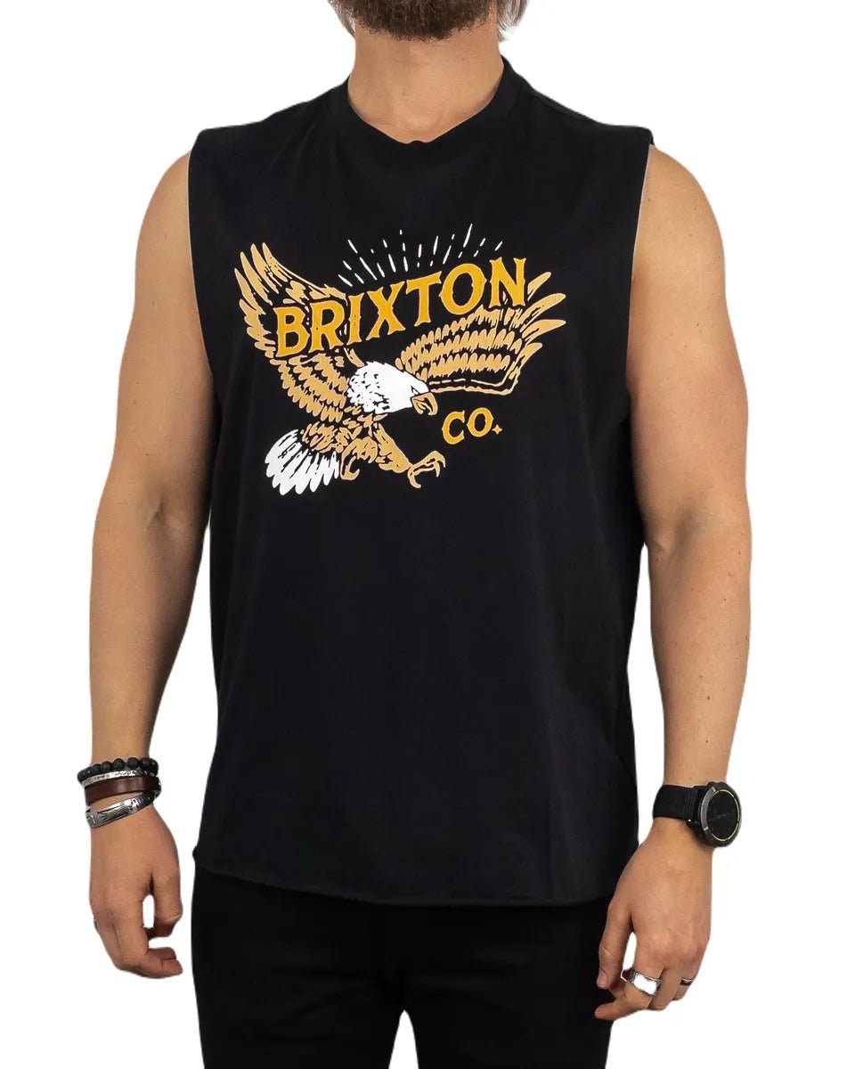 Brixton - Linne Muscle Tank - Keller Örn - Svart - jhstore.se