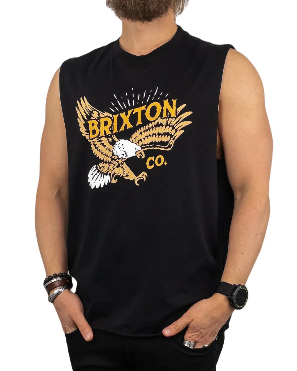 Brixton - Linne Muscle Tank - Keller Örn - Svart - jhstore.se