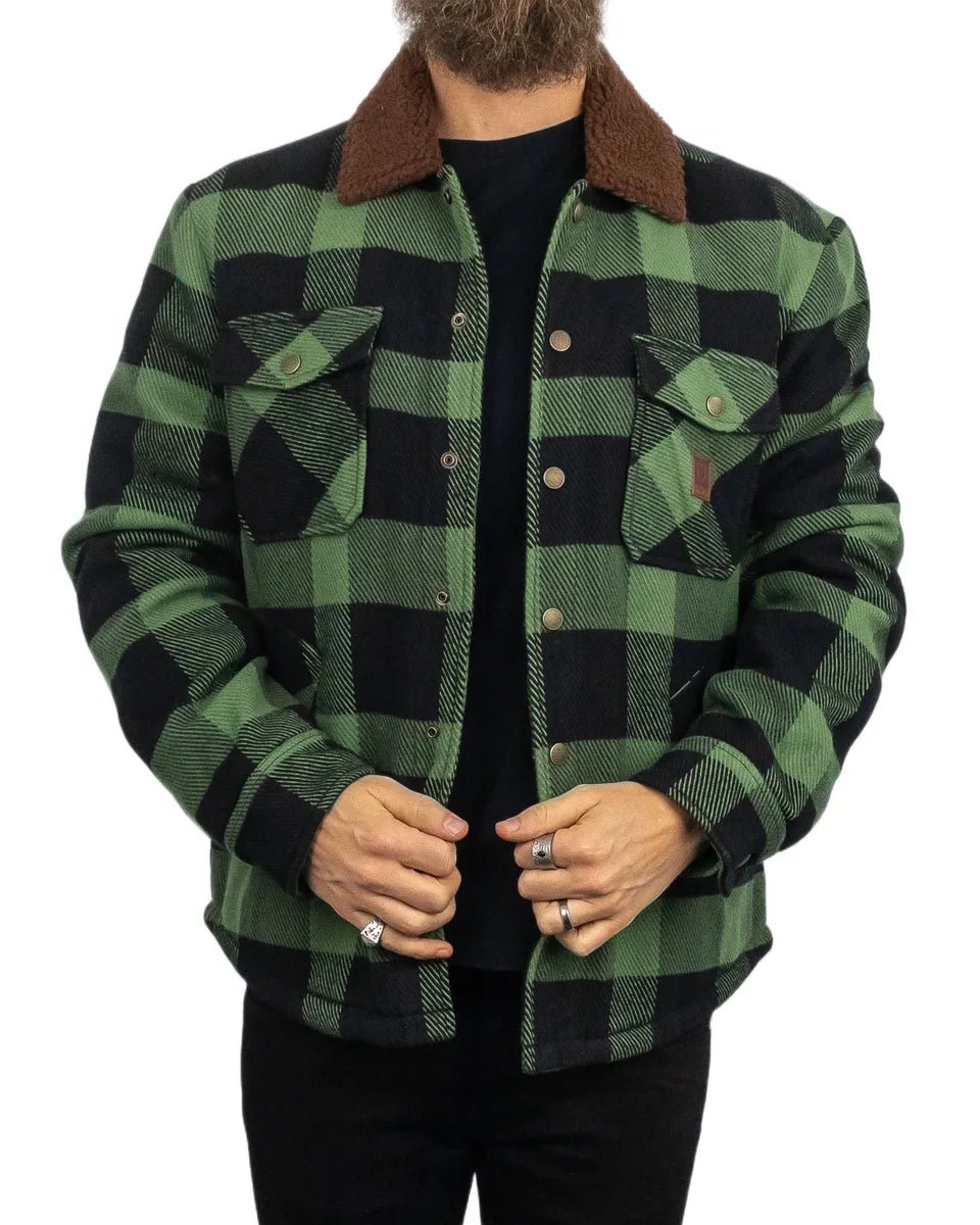 Brixton - Sherpafodrad Skjorta Rutig - Durham Lined Jacket - Grön - jhstore.se