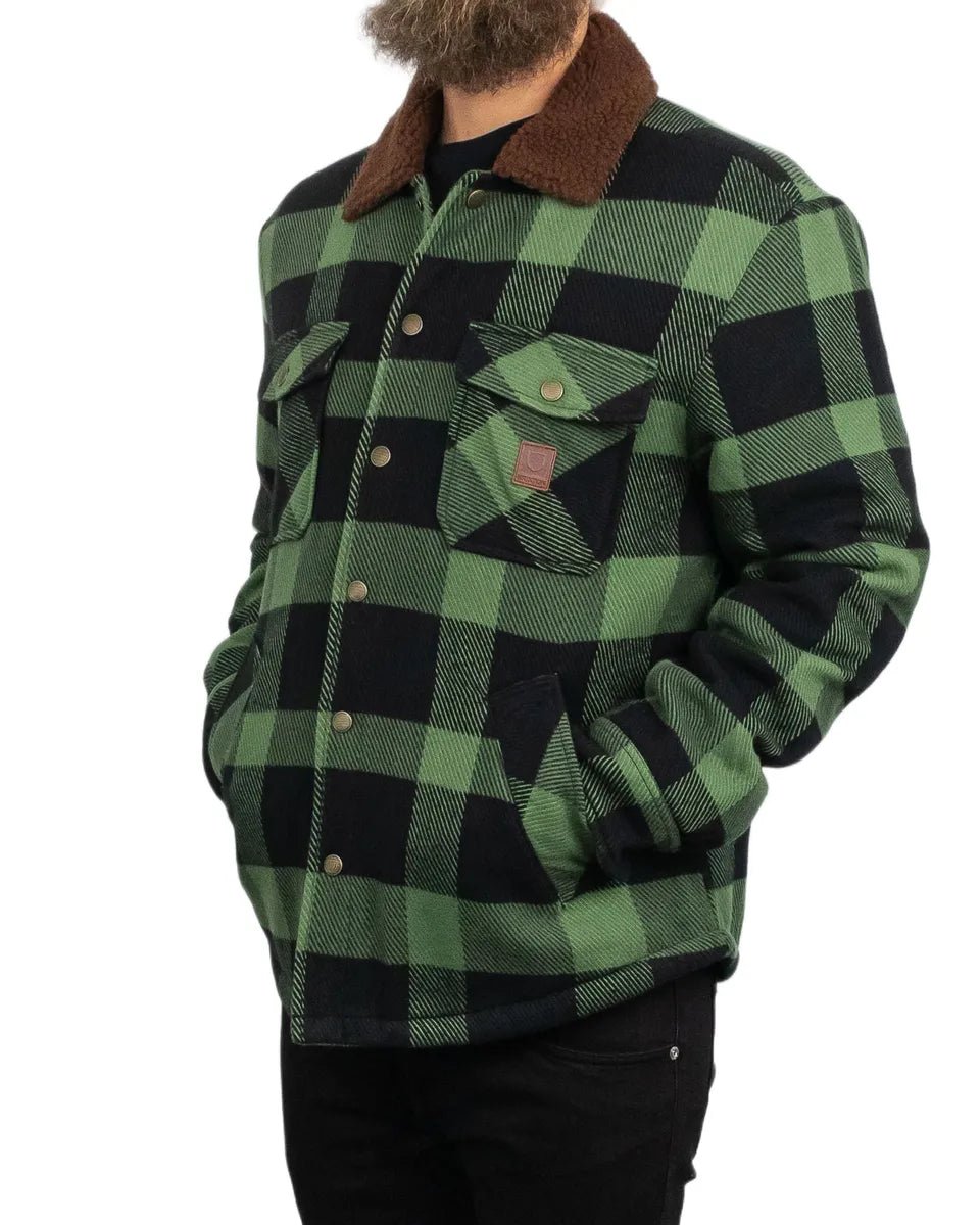 Brixton - Sherpafodrad Skjorta Rutig - Durham Lined Jacket - Grön - jhstore.se