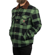 Brixton - Sherpafodrad Skjorta Rutig - Durham Lined Jacket - Grön - jhstore.se