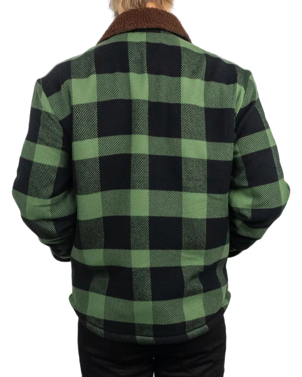 Brixton - Sherpafodrad Skjorta Rutig - Durham Lined Jacket - Grön - jhstore.se
