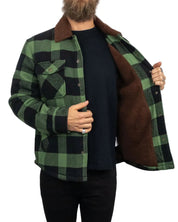 Brixton - Sherpafodrad Skjorta Rutig - Durham Lined Jacket - Grön - jhstore.se