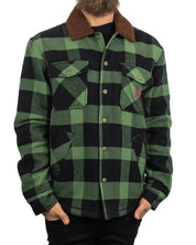 Brixton - Sherpafodrad Skjorta Rutig - Durham Lined Jacket - Grön - jhstore.se