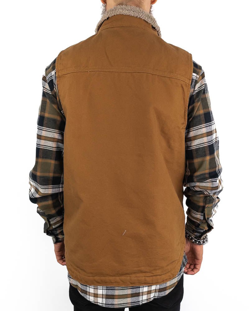 Carhartt - Canvasväst med Sherpafoder Brun - Mock Neck - jhstore.se
