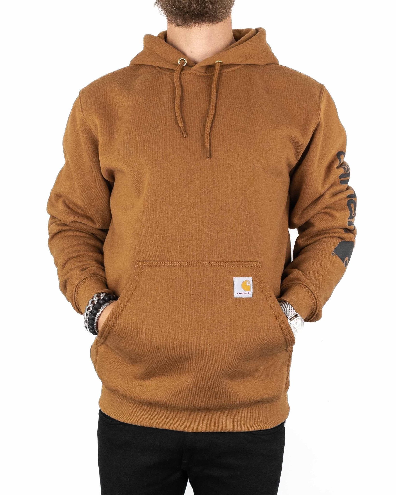 Carhartt - Hoodie Brun - Sleeve Logo - jhstore.se