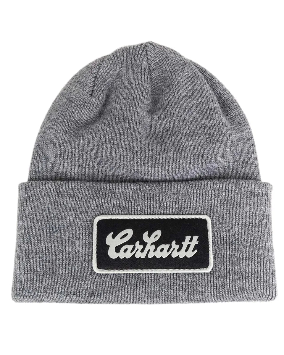 Carhartt - Mössa - Script Patch Beanie - Grå - jhstore.se