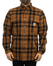 Carhartt - Sherpafodrad Flanellskjorta - Brun - jhstore.se