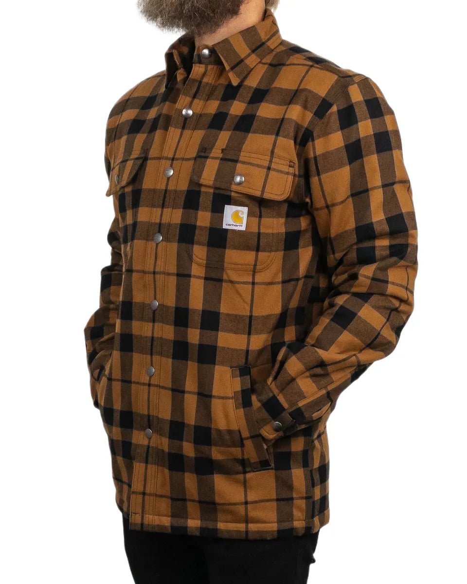 Carhartt - Sherpafodrad Flanellskjorta - Brun - jhstore.se