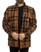 Carhartt - Sherpafodrad Flanellskjorta - Brun - jhstore.se