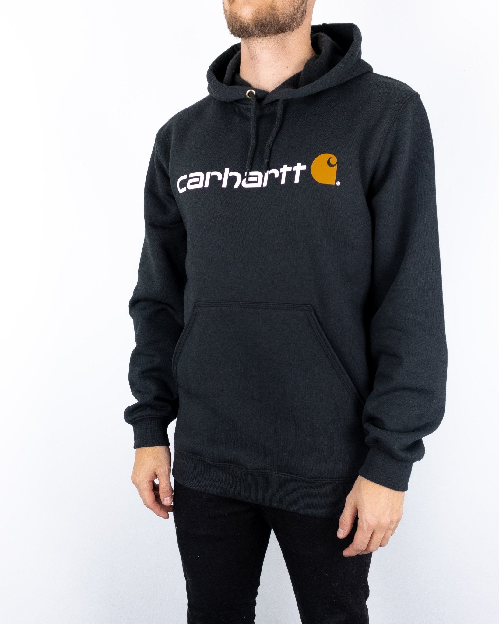 Carhartt - Signature Logo Hood Black - jhstore.se